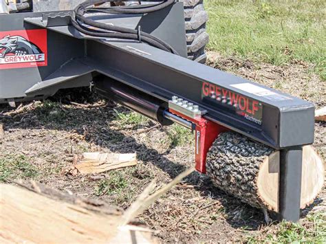 inverted skid steer splitter|skid steer mounted log splitter.